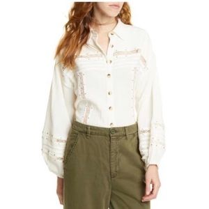 Free People Summer Stars Button Down Shirt